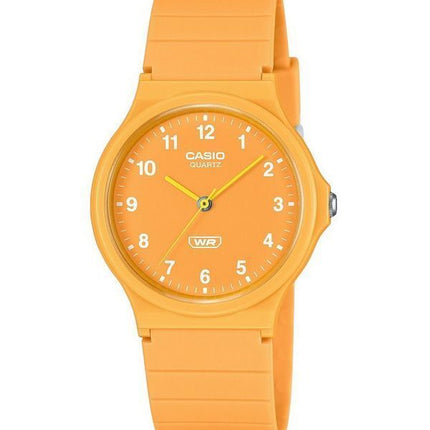 Casio POP analog biobaseret harpiksrem orange urskive Quartz MQ-24B-9B unisex ur