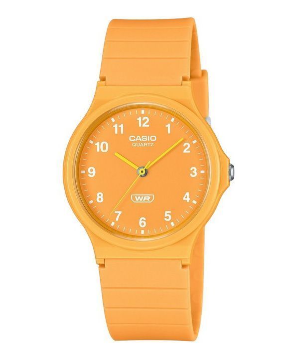 Casio POP analog biobaseret harpiksrem orange urskive Quartz MQ-24B-9B unisex ur