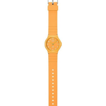 Casio POP analog biobaseret harpiksrem orange urskive Quartz MQ-24B-9B unisex ur