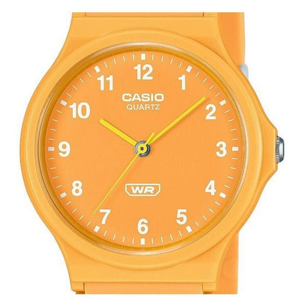 Casio POP analog biobaseret harpiksrem orange urskive Quartz MQ-24B-9B unisex ur