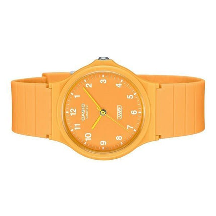 Casio POP analog biobaseret harpiksrem orange urskive Quartz MQ-24B-9B unisex ur