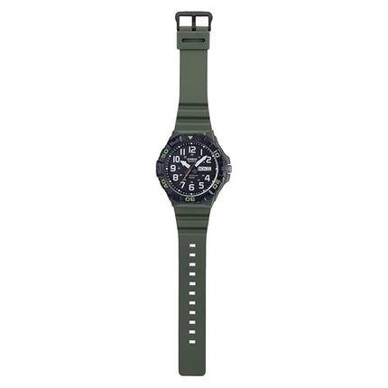 Casio Analog Army Green Resin Band Quartz MRW-210H-3A MRW210H-3 100M herreur