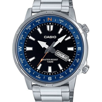 Casio Standard Analog Rustfrit Stål Sort Urskive Quartz MTD-130D-1A2V 100M herreur