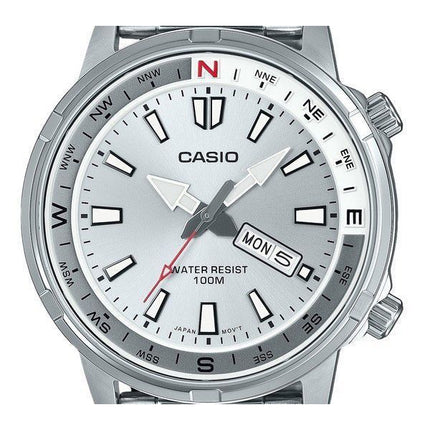 Casio Standard Analog rustfrit stål Sølvskive Quartz MTD-130D-7AV 100M herreur