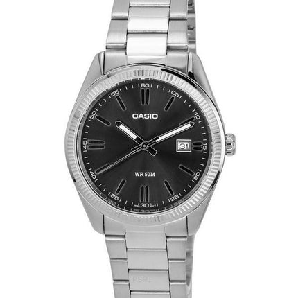 Casio Standard Analog Rustfrit Stål Sort Urskive Quartz MTP-1302D-1A1 Herreur