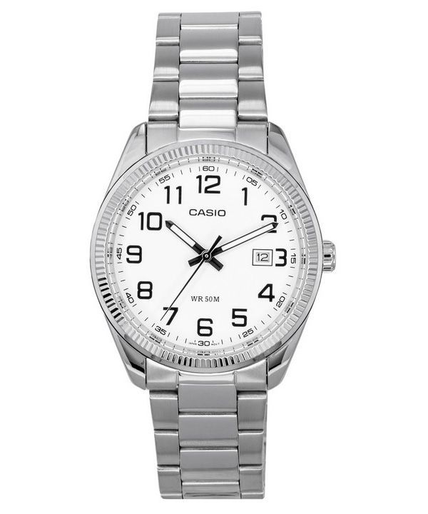 Casio Standard Analog rustfrit stål hvid skive Quartz MTP-1302D-7B herreure