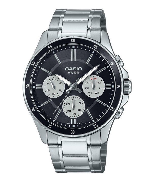 Casio Standard Analog Ion Belagt Rustfrit Stål Sort Urskive Quartz MTP-1374D-1A3V Herreur