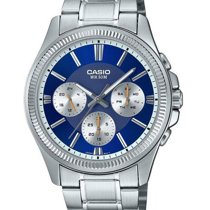 Casio Enticer Analog Stainless Steel Blue Dial Quartz MTP-1375D-2A1 herreur