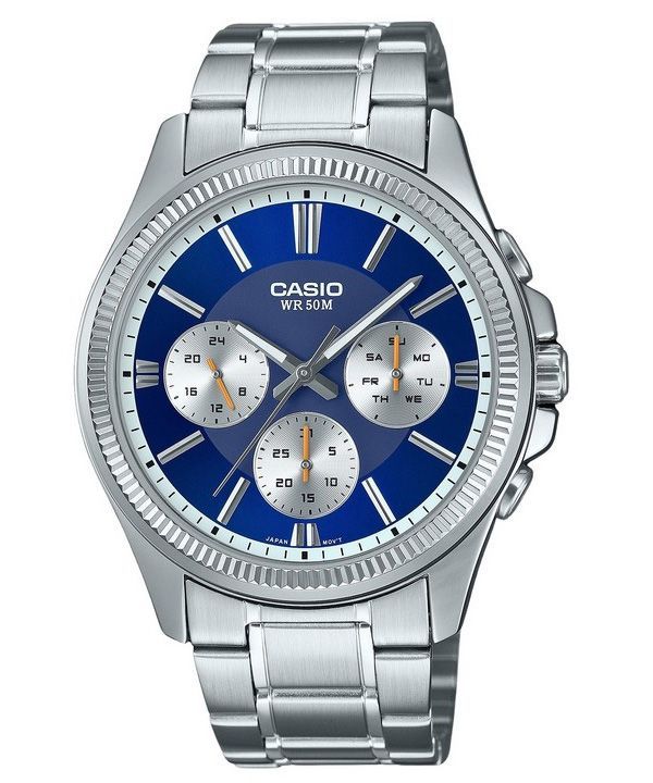 Casio Enticer Analog Stainless Steel Blue Dial Quartz MTP-1375D-2A1 herreur