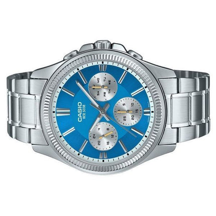 Casio Enticer Analog rustfrit stål Ice Blue Dial Quartz MTP-1375D-2A2 herreur