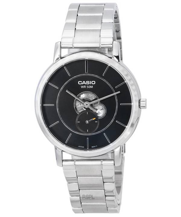 Casio Standard Analog Rustfrit Stål Sort Urskive Quartz MTP-B130D-1A MTPB130D-1 Herreur