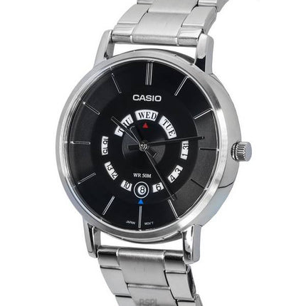 Casio Standard Analog Rustfri Stål Sort Urskive Quartz MTP-B135D-1A MTPB135D-1 Herreur