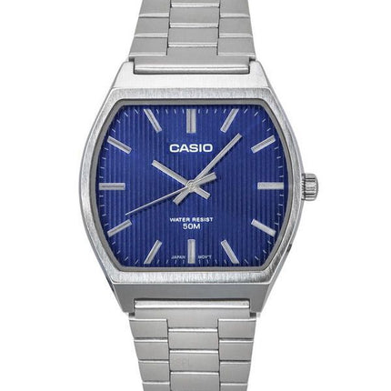 Casio standard analog rustfrit stål blå skive kvarts MTP-B140D-2A herreur