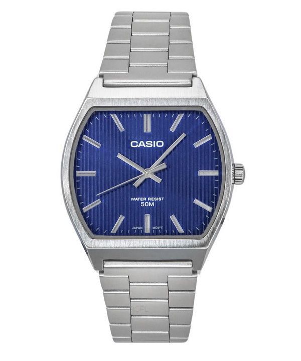 Casio standard analog rustfrit stål blå skive kvarts MTP-B140D-2A herreur