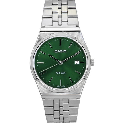 Casio standard analog rustfrit stål grøn skive kvarts MTP-B145D-3AV unisex ur