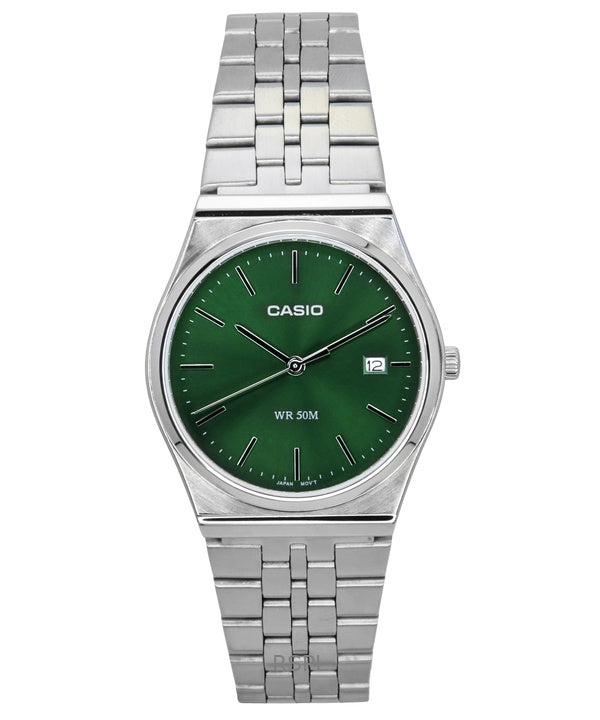 Casio standard analog rustfrit stål grøn skive kvarts MTP-B145D-3AV unisex ur