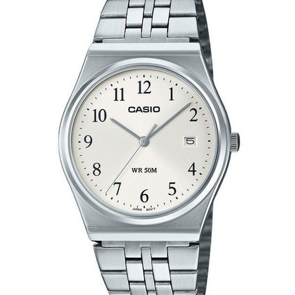 Casio standard analog rustfrit stål hvid skive kvarts MTP-B145D-7B herreur