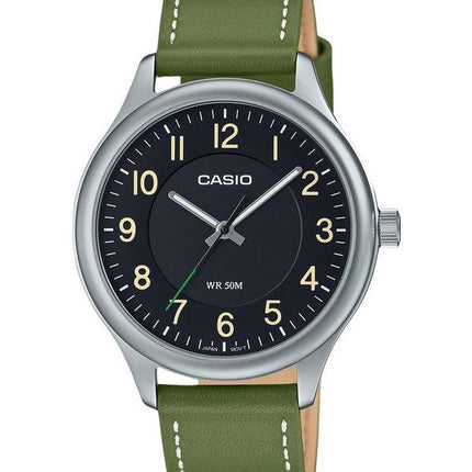 Casio Standard Analog Læderrem Sort Urskive Quartz MTP-B160L-1B1 herreur