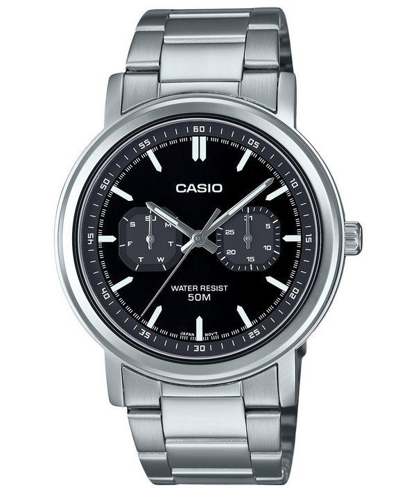 Casio Standard Analog Rustfrit Stål Sort Urskive Quartz MTP-E335D-1EV Herreur