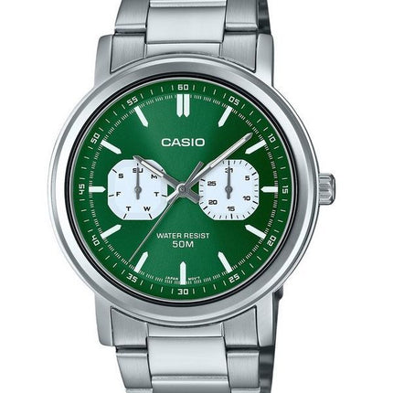 Casio Standard Analog rustfrit stål Grøn skive Quartz MTP-E335D-3EV herreur