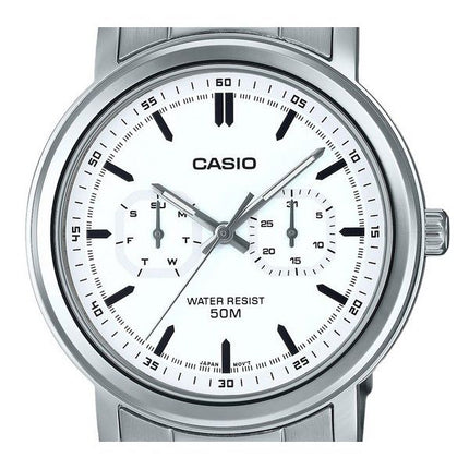 Casio Standard Analog rustfrit stål hvid skive Quartz MTP-E335D-7EV herreur