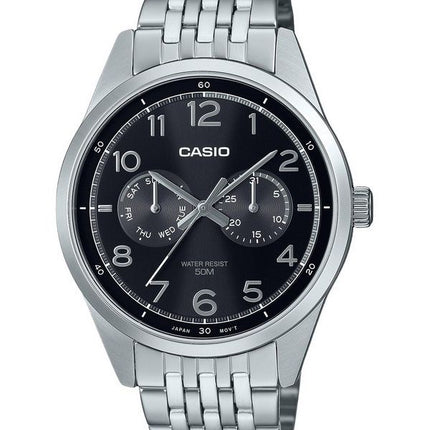 Casio Standard Analog Rustfrit Stål Sort Urskive Quartz MTP-E340D-1AV herreur