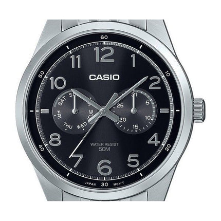 Casio Standard Analog Rustfrit Stål Sort Urskive Quartz MTP-E340D-1AV herreur