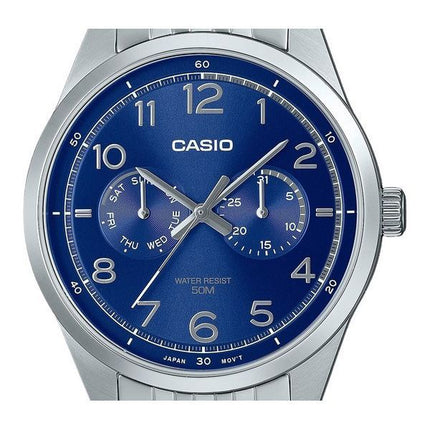 Casio Standard Analog rustfrit stål Blue Dial Quartz MTP-E340D-2AV herreur