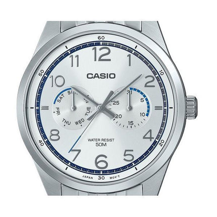 Casio Standard Analog rustfrit stål Sølvskive Quartz MTP-E340D-7AV herreur