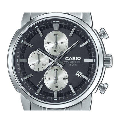 Casio Standard Analog Chronograph Rustfrit Stål Sort Urskive Quartz MTP-E510D-1A2V Herreur