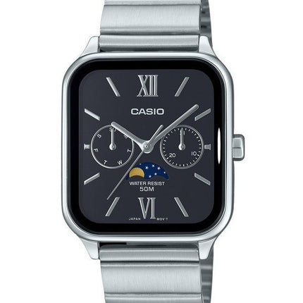 Casio Standard Analog Månefase Rustfrit Stål Sort Urskive Quartz MTP-M305D-1A2V Herreur