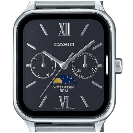 Casio Standard Analog Månefase Rustfrit Stål Sort Urskive Quartz MTP-M305D-1A2V Herreur