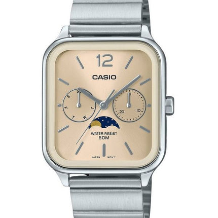 Casio Standard Analog Månefase Rustfrit Stål Champagne Urskive Quartz MTP-M305D-9AV herreur