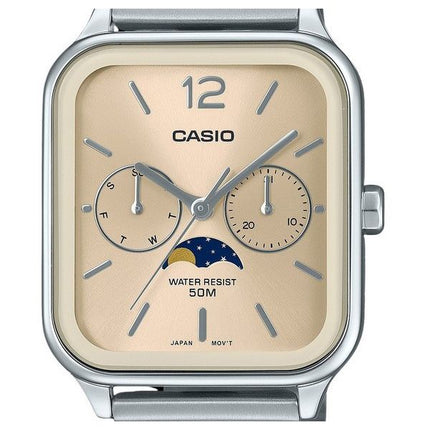 Casio Standard Analog Månefase Rustfrit Stål Champagne Urskive Quartz MTP-M305D-9AV herreur