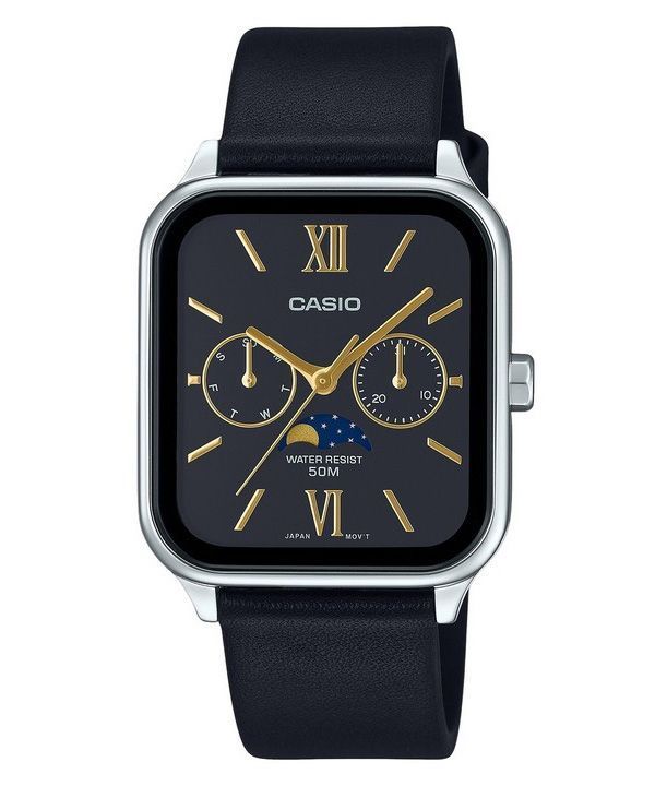 Casio Standard Analog Læderrem Sort Urskive Quartz MTP-M305L-1A2V herreur