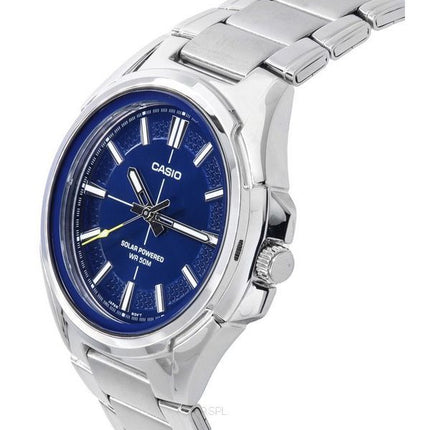 Casio Standard Analog rustfrit stål Blue Dial Solar MTP-RS100D-2A herreur