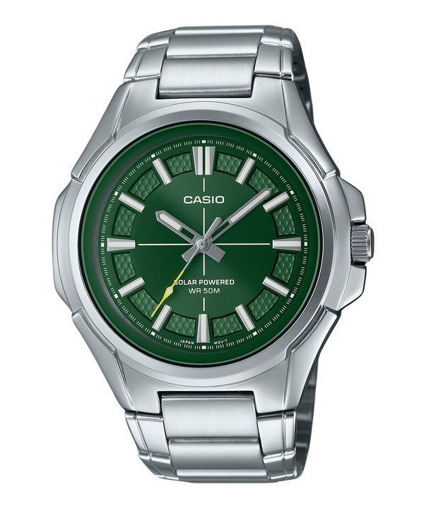 Casio Standard Analog rustfrit stål Grøn skive Solar MTP-RS100D-3AV herreur