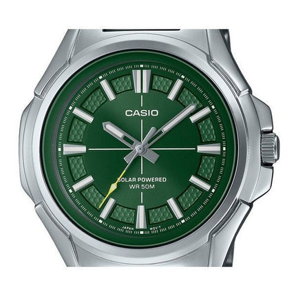 Casio Standard Analog rustfrit stål Grøn skive Solar MTP-RS100D-3AV herreur