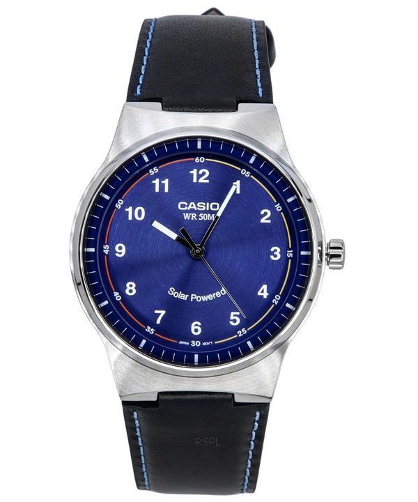 Casio Standard Analog Læderrem Blue Dial Solar Powered MTP-RS105L-2B herreur