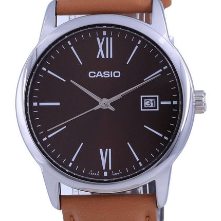 Casio Maroon urskive Rustfrit stÃ¥l Analog kvarts MTP-V002L-5B3 MTPV002L-5 Herreur