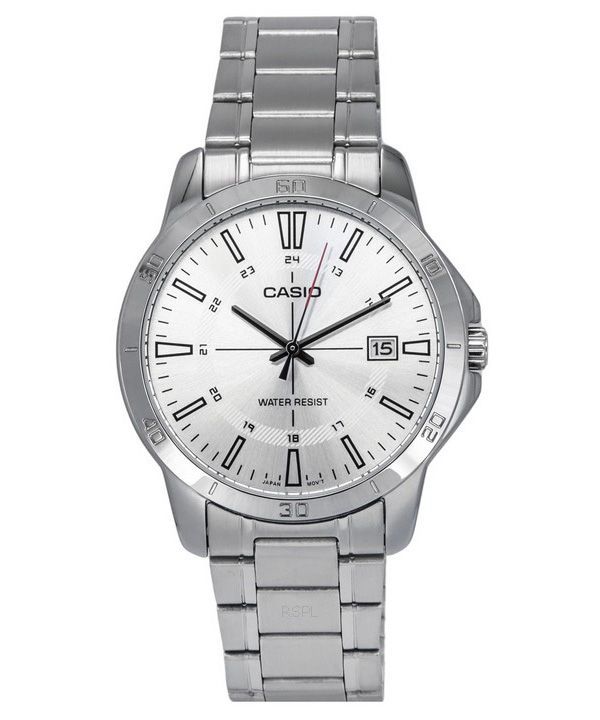 Casio Standard Analog rustfrit stål Sølvskive Quartz MTP-V004D-7C herreur