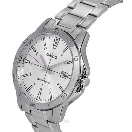 Casio Standard Analog rustfrit stål Sølvskive Quartz MTP-V004D-7C herreur