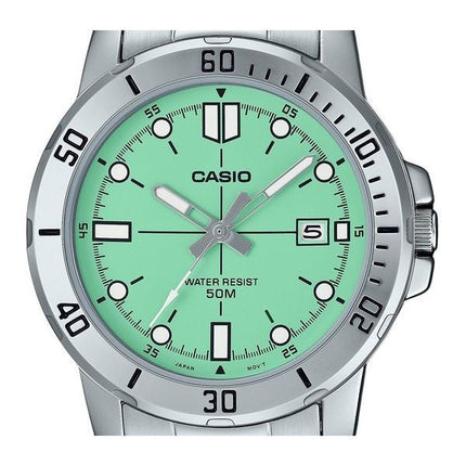 Casio Standard Analog rustfrit stål Mintgrøn skive Quartz MTP-VD01D-3E1V herreur