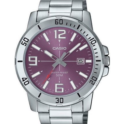 Casio Standard Analog Rustfrit Stål Lilla Urskive Quartz MTP-VD01D-6BV herreur