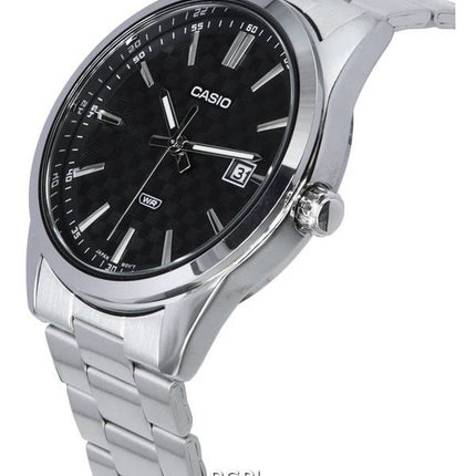 Casio Analog Rustfrit Stål Sort Urskive Quartz MTP-VD03D-1A MTPVD03D-1 Herreur