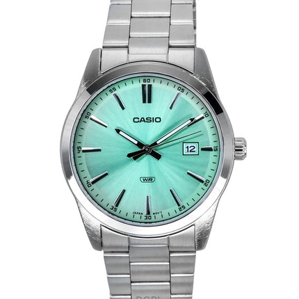 Casio Standard Analog rustfrit stål Mintgrøn skive Quartz MTP-VD03D-3A2 herreur