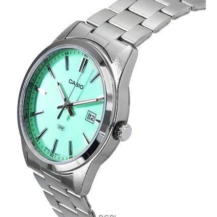 Casio Standard Analog rustfrit stål Mintgrøn skive Quartz MTP-VD03D-3A2 herreur