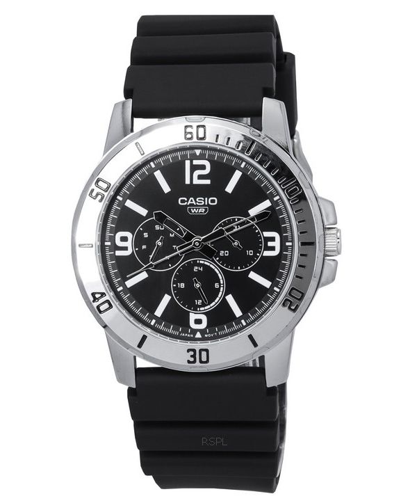 Casio Standard Analog Resin Rem Sort Urskive Quartz MTP-VD300-1B MTPVD300-1B Herreur