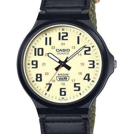 Casio Standard Analog Stofrem Beige Urskive Quartz MW-240B-3BV herreur