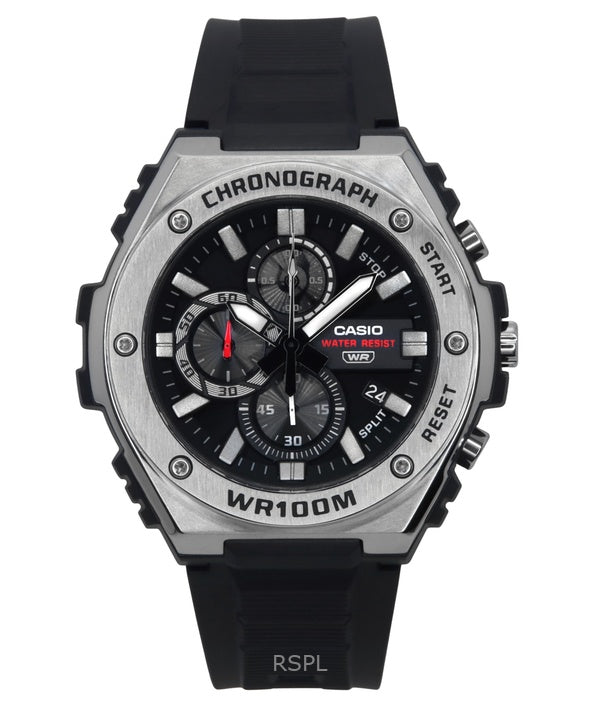 Casio Standard Analog Chronograph Resin Rem Black Dial Quartz MWA-300H-1AV 100M herreur